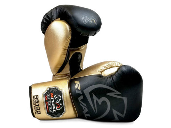 Rival Boxing RS100 Professional Sparring Gloves Black Gold